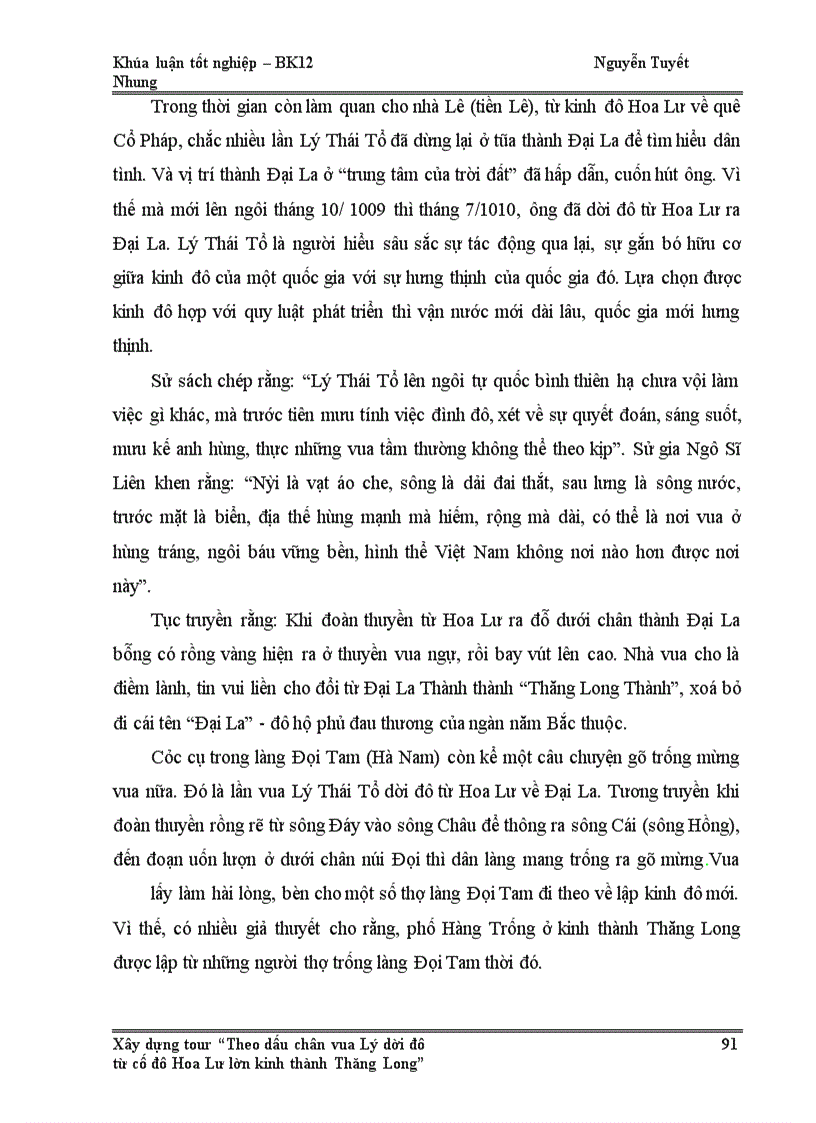 image for page Xây dựng tour du lịch” Theo dấu chân vua Lý dời đô từ cố đô Hoa Lư lên kinh thành Thăng Long