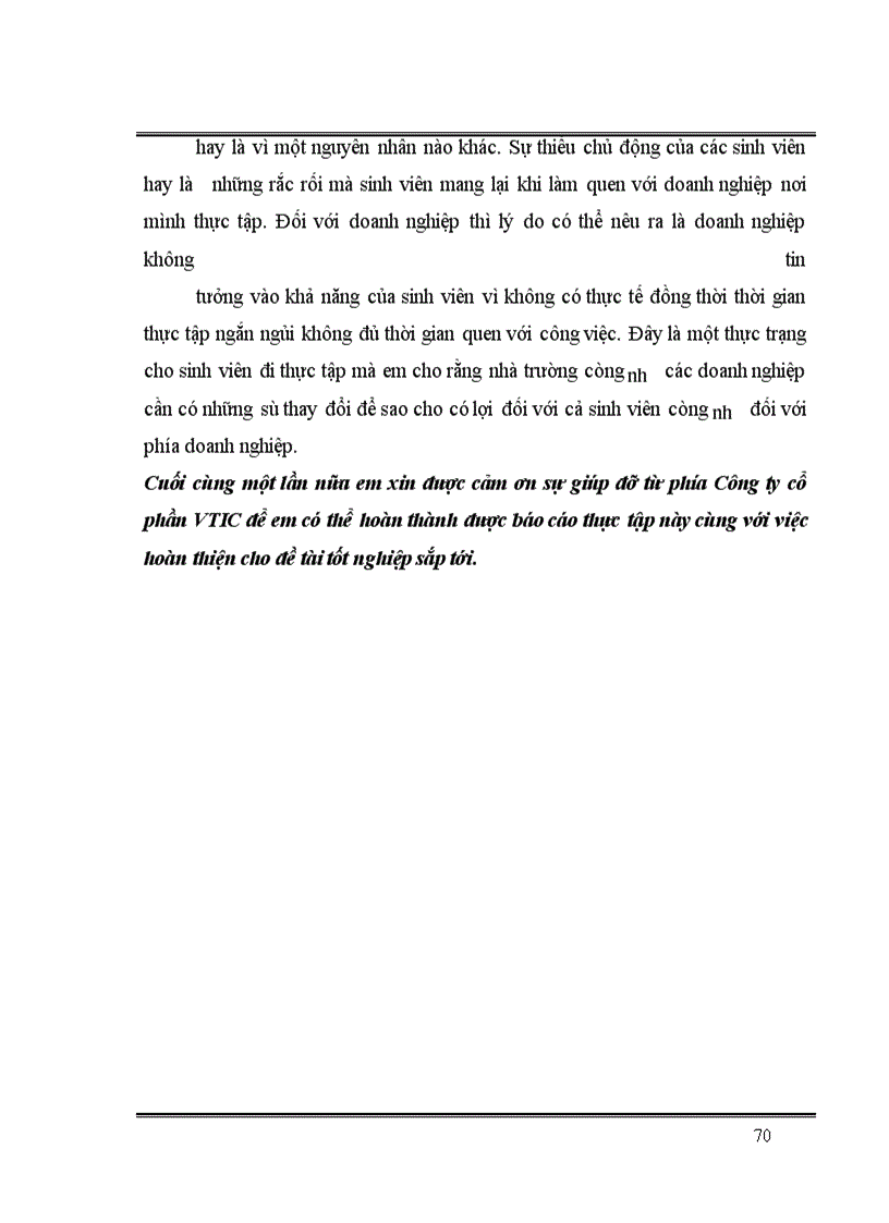image for page Báo cáo thực tập tại Công ty Cổ phần thương mại hợp tác và đầu tư Việt Nam ( VTIC )