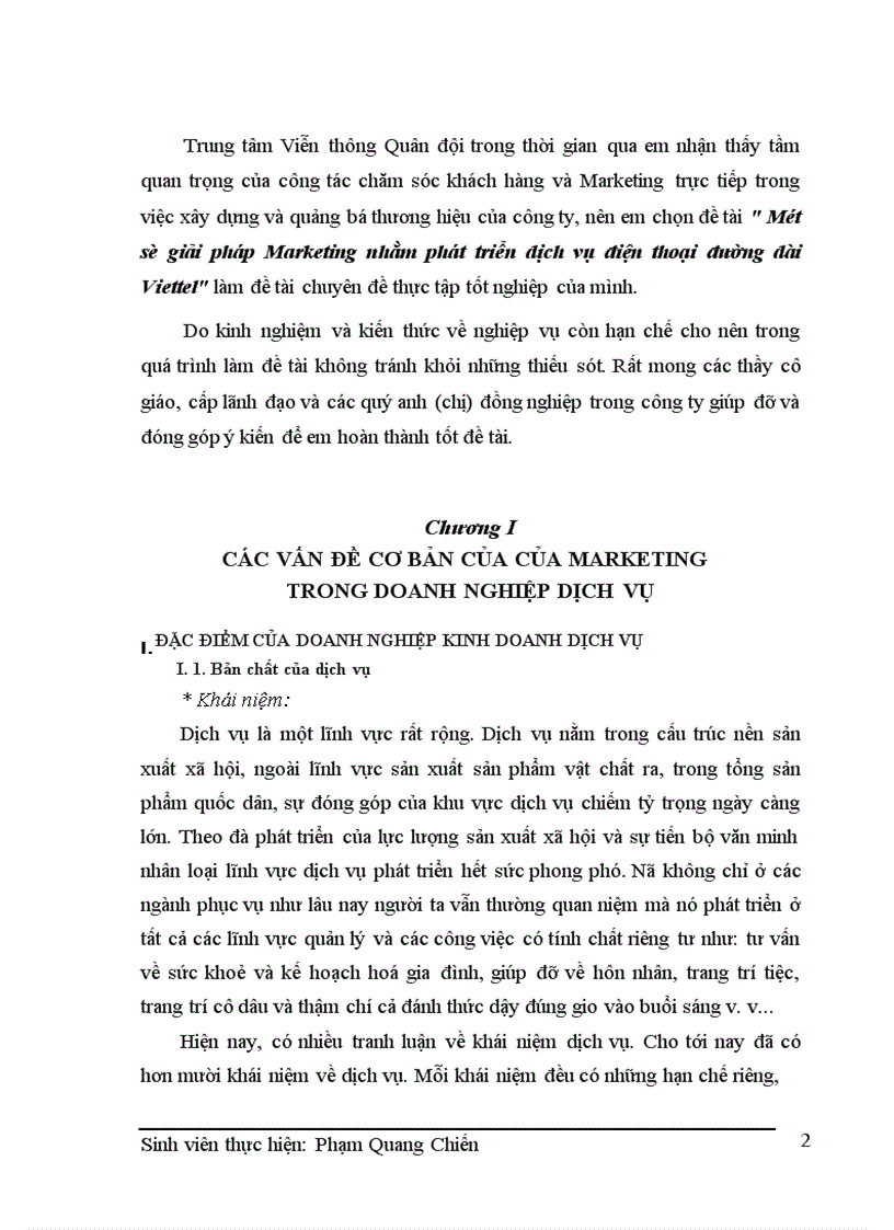 image for page Một số giải pháp Marketing nhằm phát triển dịch vụ điện thoại đường dài Viettel