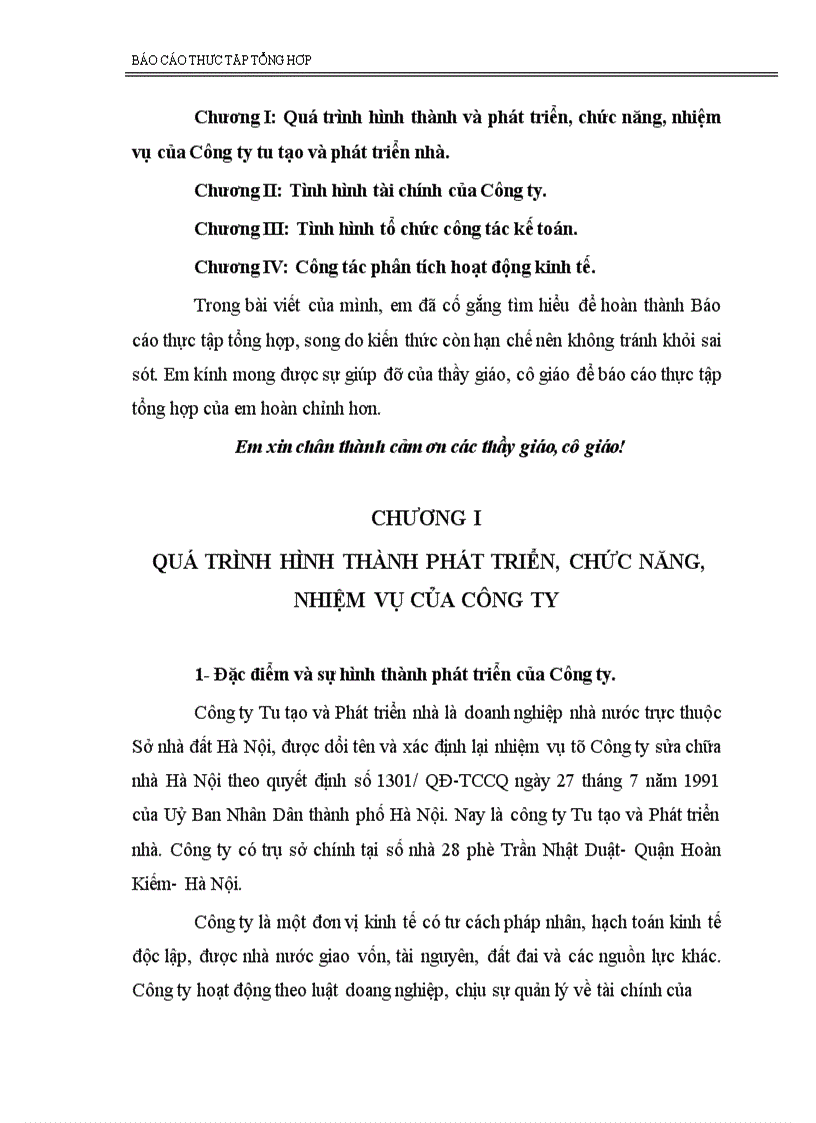 image for page Tình hình tổ chức công tác kế toán Công ty tu tạo và phát triển nhà.