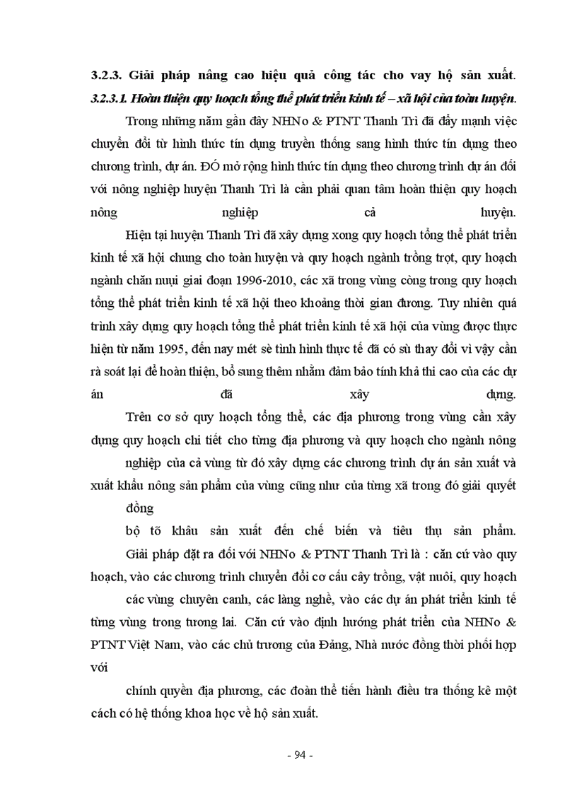 image for page Một số giải pháp nhằm mở rộng và nâng cao hiệu quả công tác cho vay hộ sản xuất ở NHNo&PTNT Thanh Trì