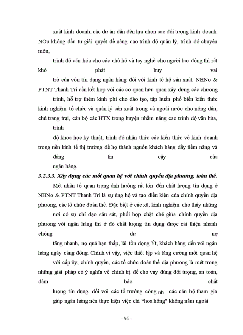 image for page Một số giải pháp nhằm mở rộng và nâng cao hiệu quả công tác cho vay hộ sản xuất ở NHNo&PTNT Thanh Trì