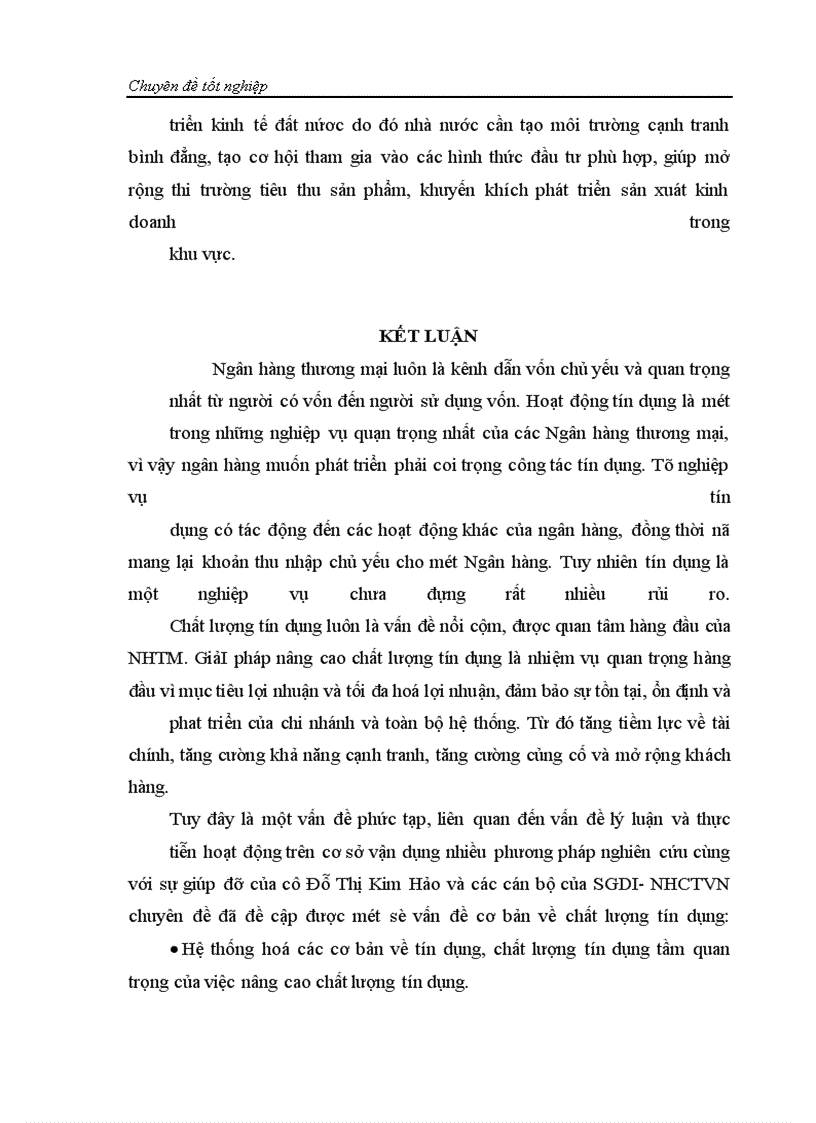 image for page Nâng cao chất lượng tín dụng tại SGDI-NHCTVN