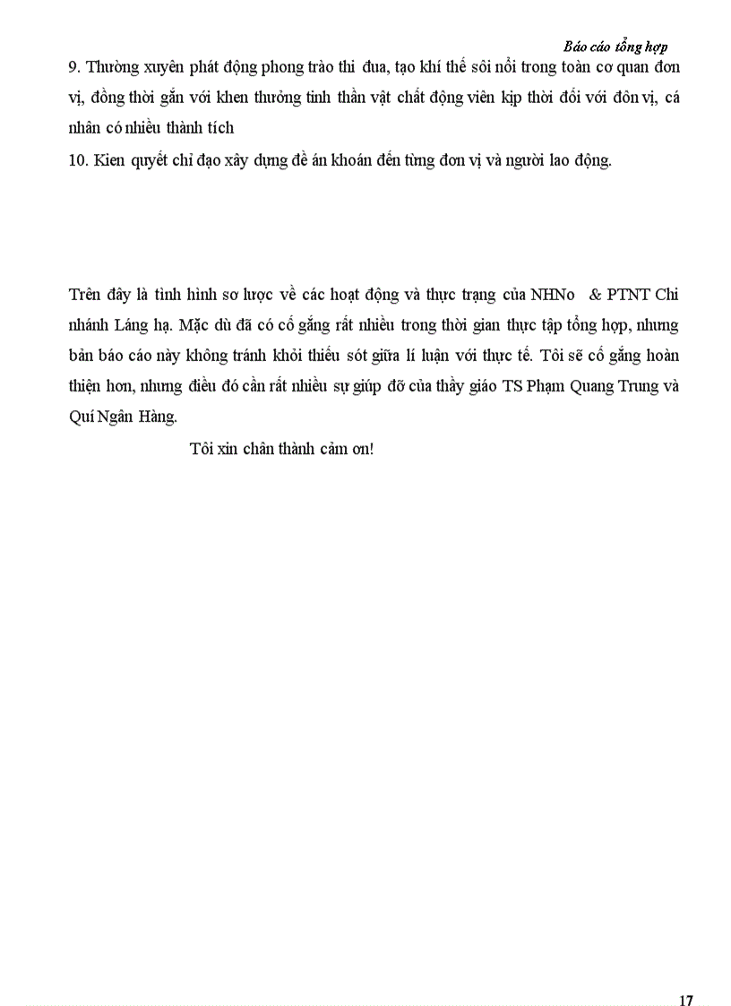image for page Tình hình hoạt động của Chi nhánh NHNo&PTNT Láng Hạ trong mấy năm gần đây