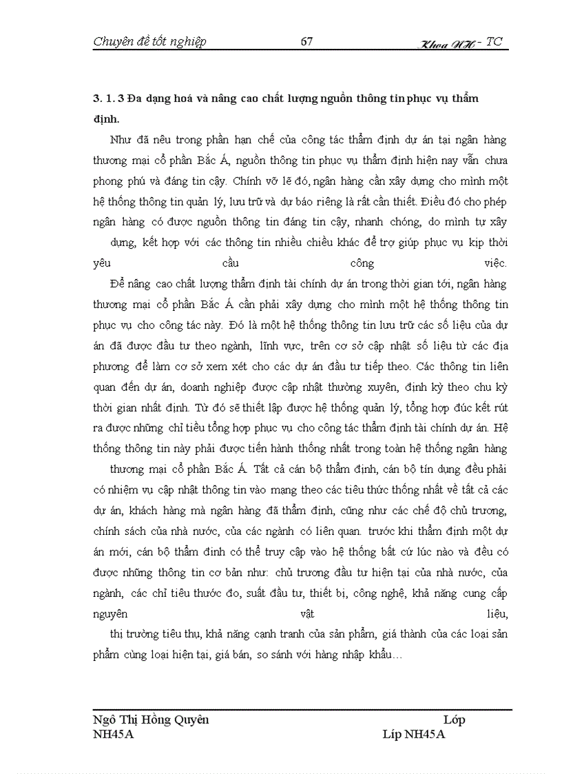image for page Nâng cao chất lượng thẩm định tài chính dự án trong hoạt động cho vay tại hội sở Ngân hàng thương mại cổ phần Bắc Á