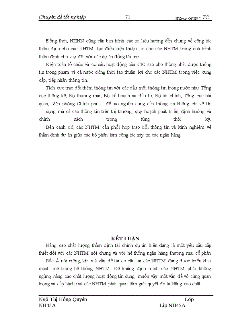 image for page Nâng cao chất lượng thẩm định tài chính dự án trong hoạt động cho vay tại hội sở Ngân hàng thương mại cổ phần Bắc Á