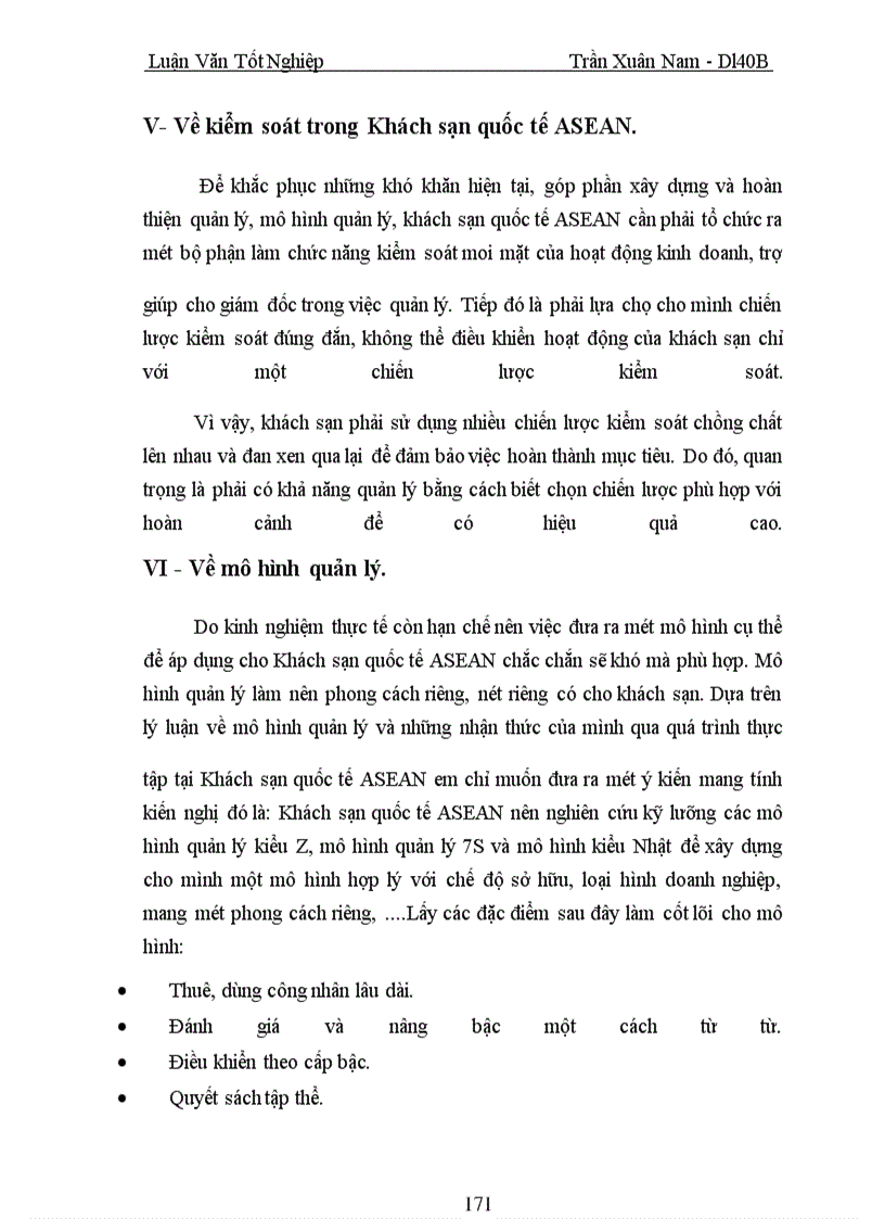 image for page Tiếp tục xây dựng, hoàn thiện về quản lý và mô hình quản lý tại Khách sạn Quốc tế ASEAN nhằm tăng hiệu quả kinh doanh