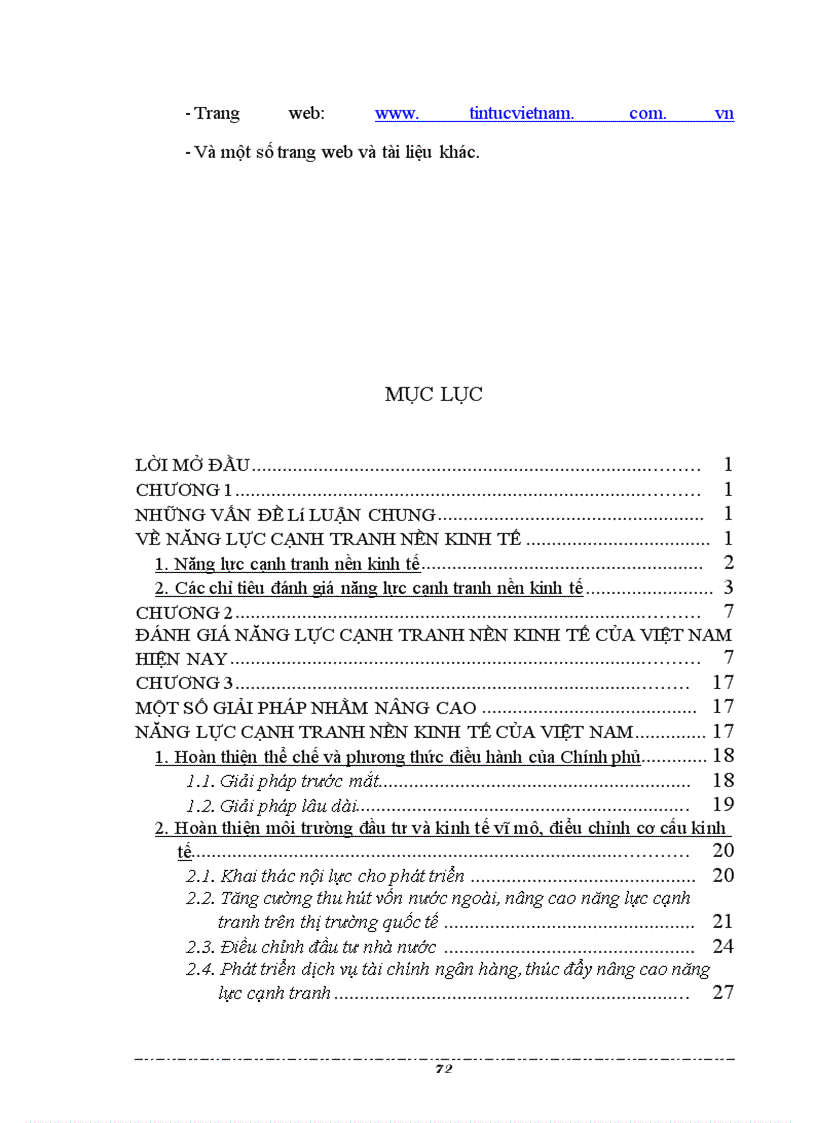 image for page Về năng lực cạnh tranh nền kinh tế và từ đó đưa ra một số giải pháp nhằm nâng cao năng lực cạnh tranh nền kinh tế của Việt Nam