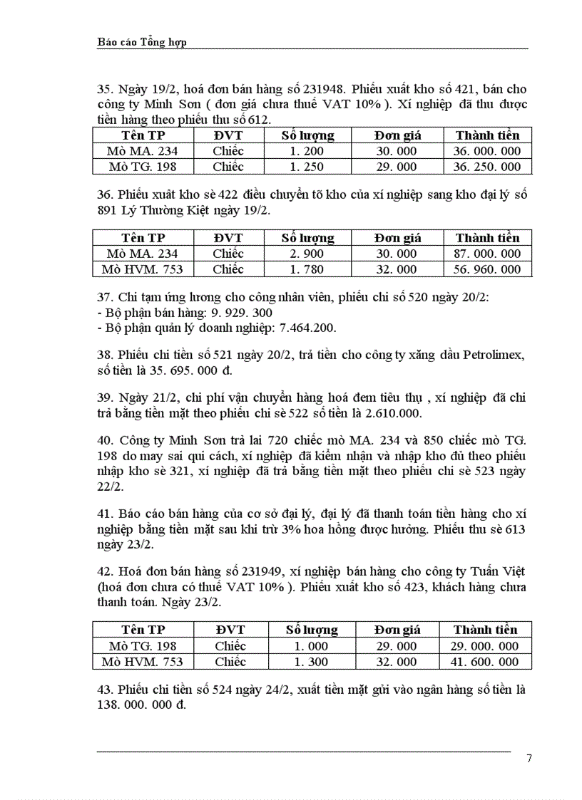 image for page Hạch toán hàng tồn kho của Xí nghiệp may Thăng Long