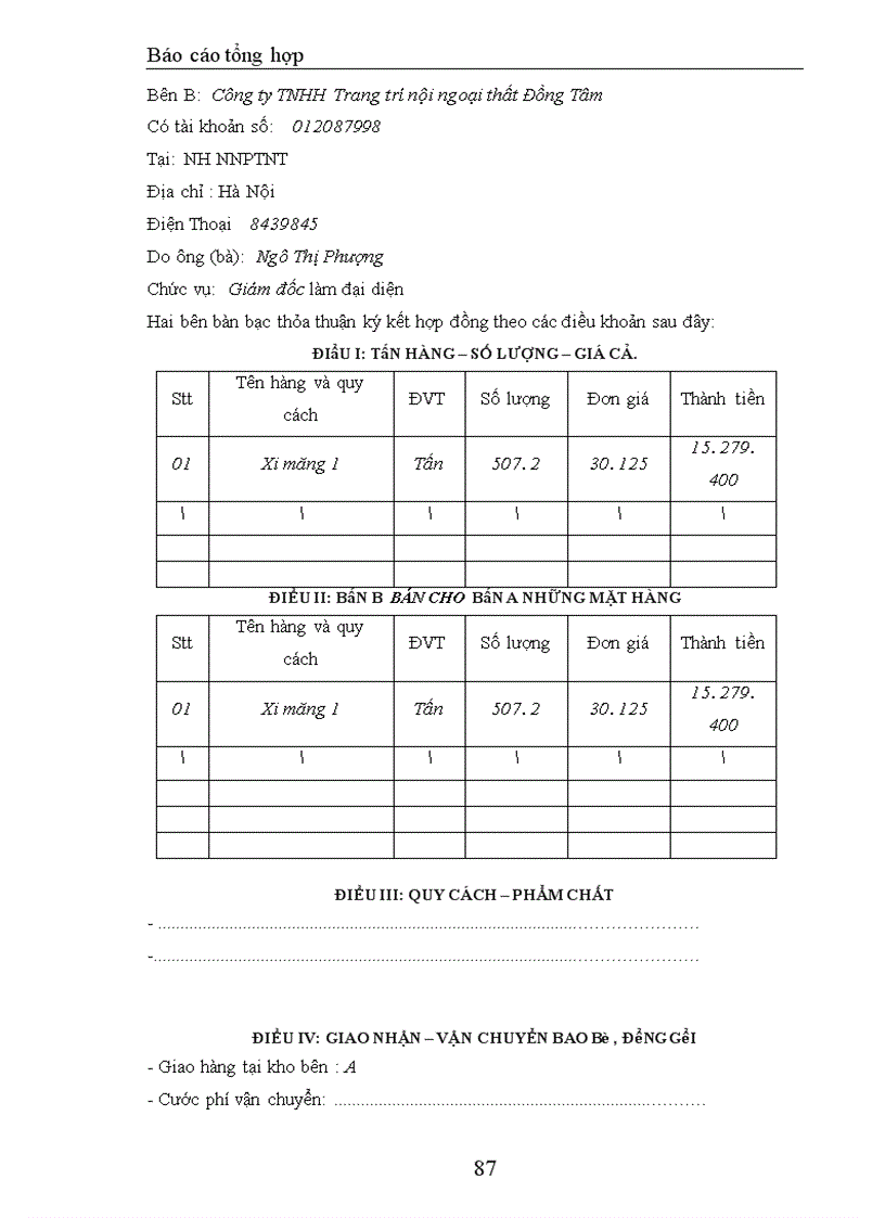 image for page Công tác hạch toán Công ty TNHH Trang trí nội ngoại thất Đồng Tâm