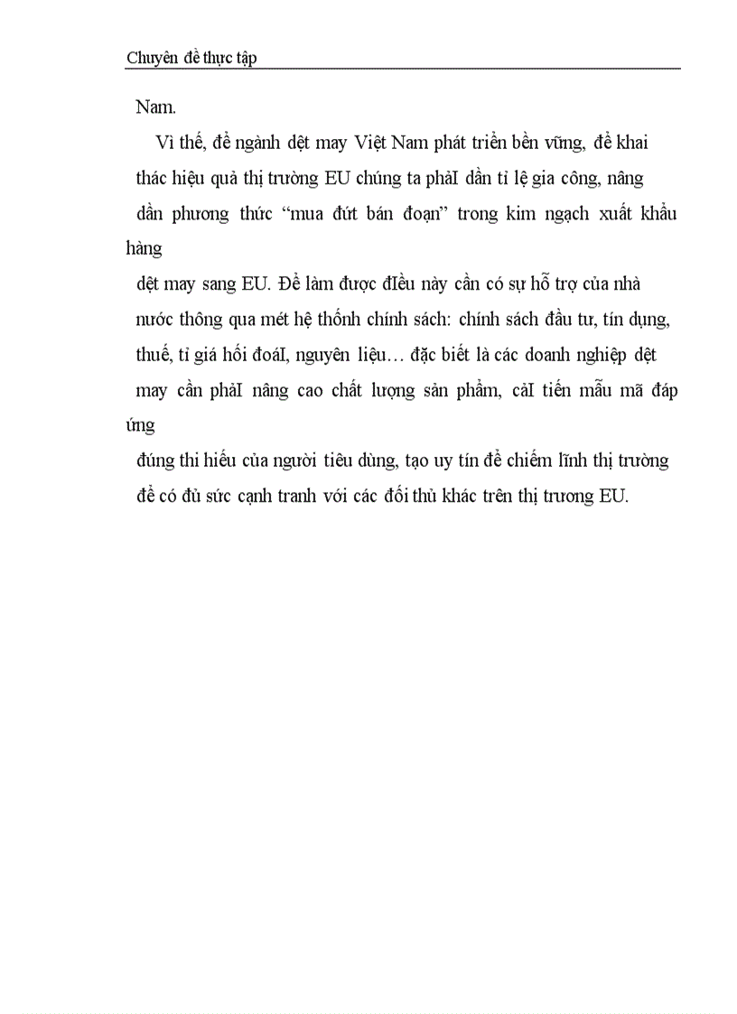 image for page Thực trạng thương mại Việt Nam – EU trong lĩng vực dệt may .