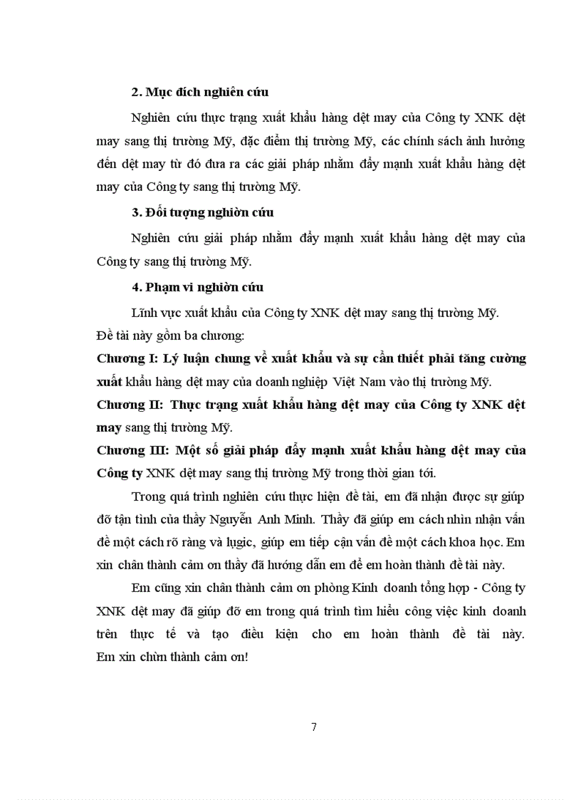image for page Giải pháp đẩy mạnh xuất khẩu hàng dệt may của Công ty Xuất nhập khẩu dệt may sang thị trường Mỹ