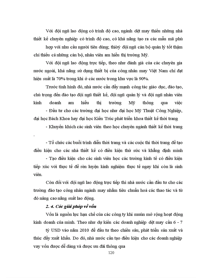 image for page Giải pháp đẩy mạnh xuất khẩu hàng dệt may của Công ty Xuất nhập khẩu dệt may sang thị trường Mỹ