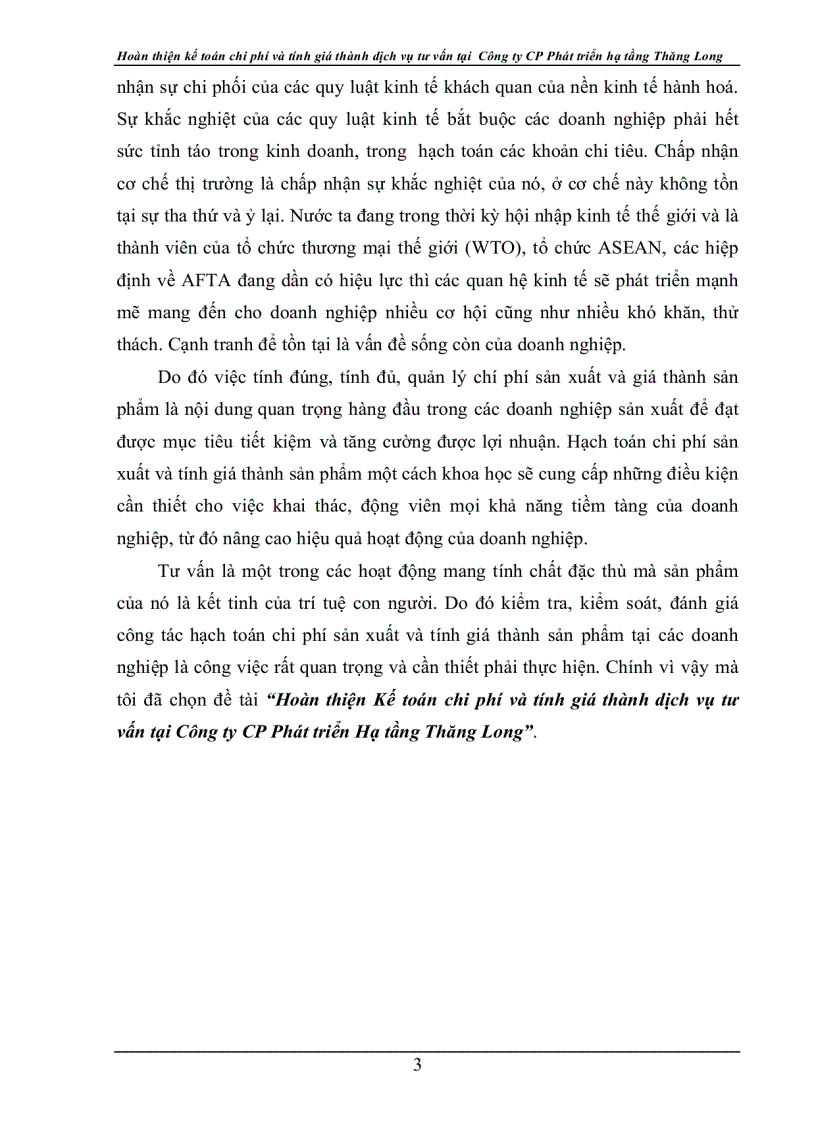 image for page Hoàn thiện Kế toán chi phí và tính giá thành dịch vụ tư vấn tại Công ty CP Phát triển Hạ tầng Thăng Long
