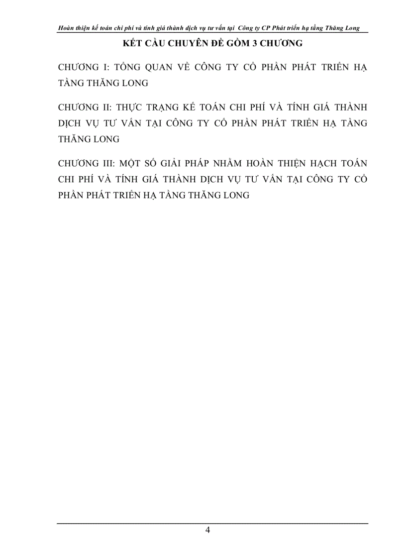 image for page Hoàn thiện Kế toán chi phí và tính giá thành dịch vụ tư vấn tại Công ty CP Phát triển Hạ tầng Thăng Long