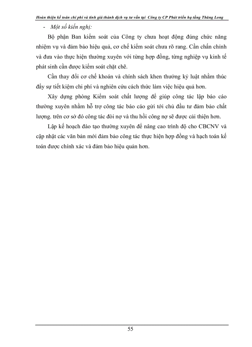 image for page Hoàn thiện Kế toán chi phí và tính giá thành dịch vụ tư vấn tại Công ty CP Phát triển Hạ tầng Thăng Long