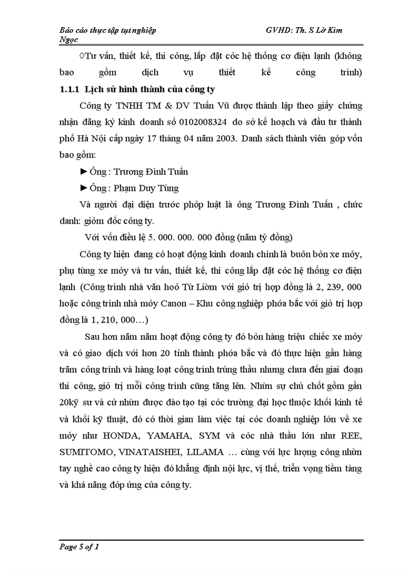 image for page Đánh giá thực trạng hạch toán kế toán tại Công ty TNHH TM và DV Tuấn Vũ