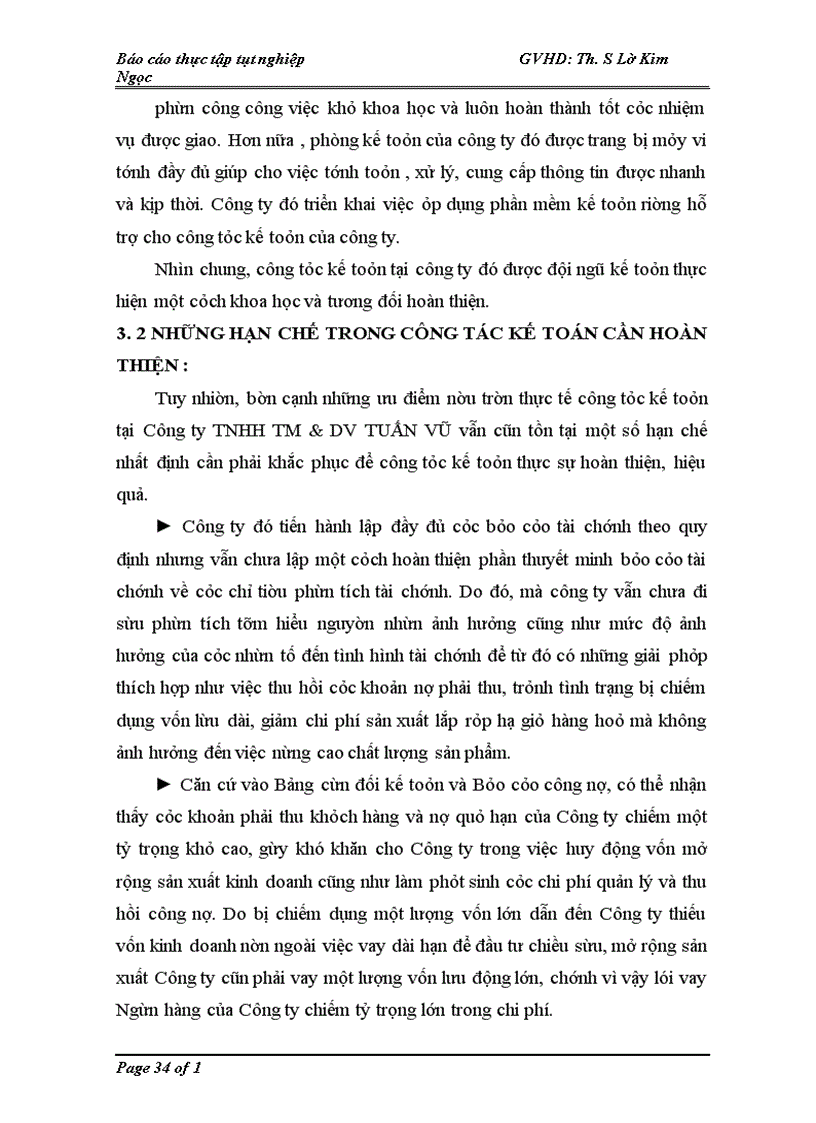 image for page Đánh giá thực trạng hạch toán kế toán tại Công ty TNHH TM và DV Tuấn Vũ