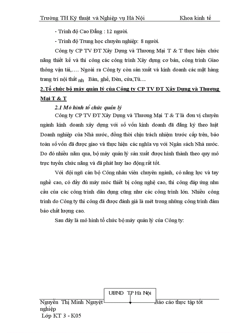 image for page Thực trạng công tác Kế toán tại Công ty Cổ Phần Tư vấn Đầu tư Xây Dựng và Thương Mại T & T.