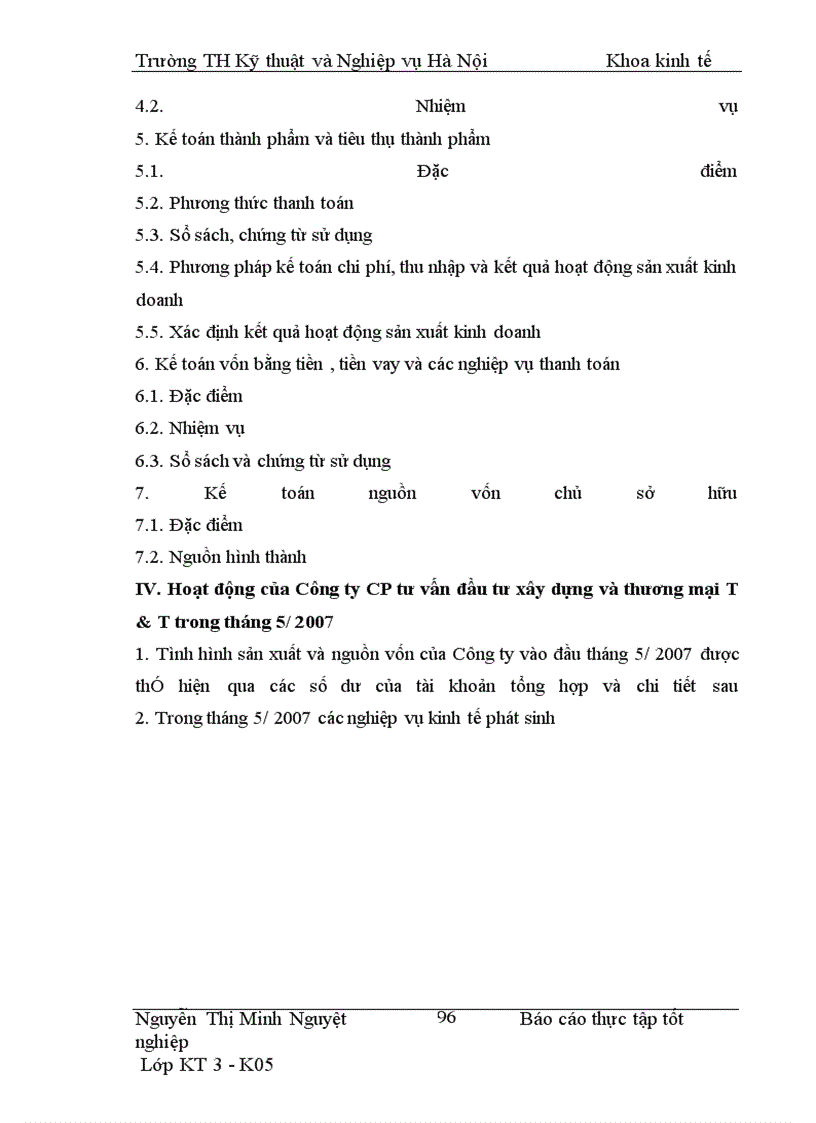 image for page Thực trạng công tác Kế toán tại Công ty Cổ Phần Tư vấn Đầu tư Xây Dựng và Thương Mại T & T.