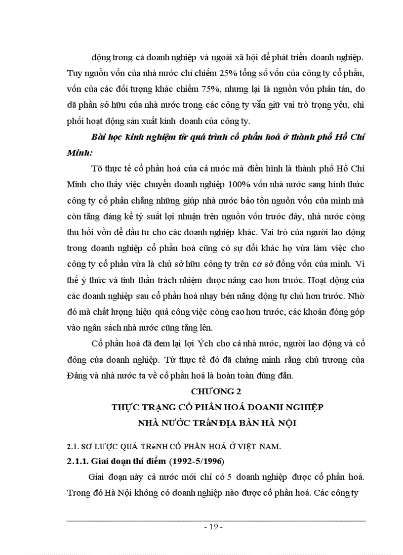 image for page Cổ phần hoá doanh nghiệp nhà nước trên địa bàn Hà Nội”