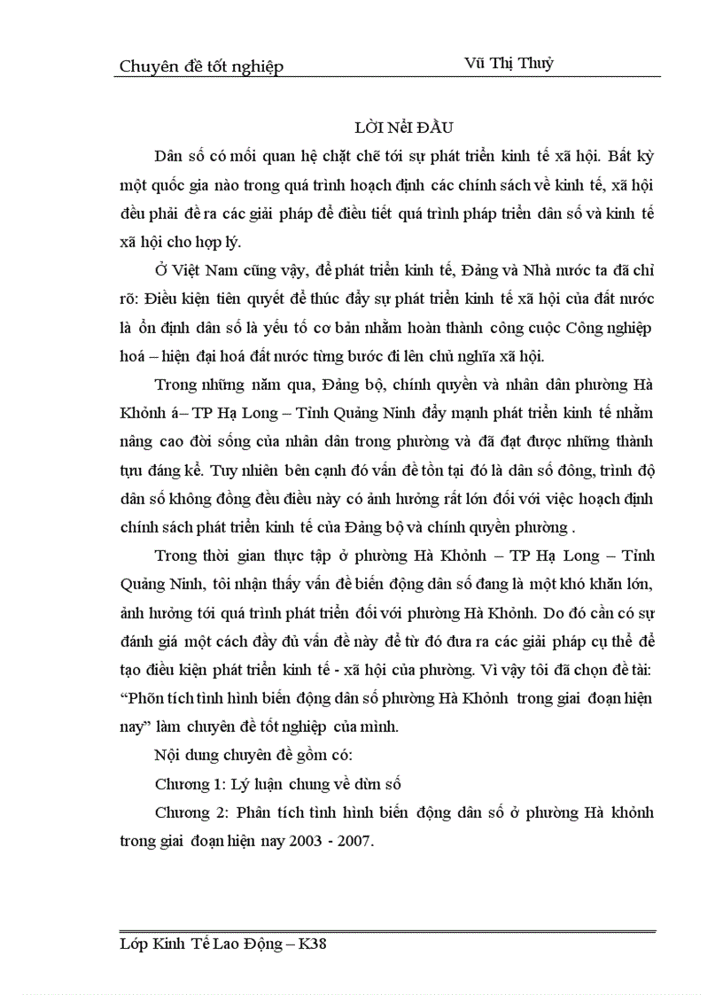 image for page Phân tích tình hình biến động dân số phường Hà Khánh trong giai đoạn hiện nay
