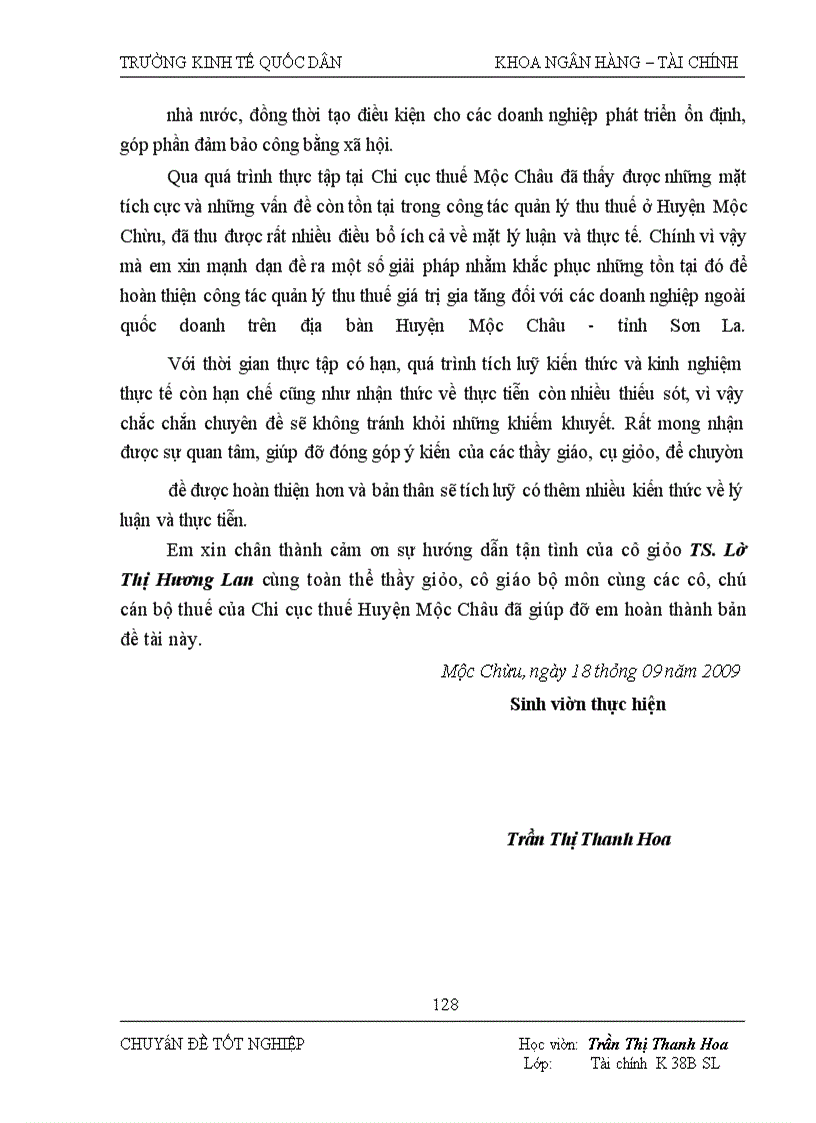 image for page Tăng cường quản lý thu thuế GTGT đối với các doanh nghiệp ngoài quốc doanh trên địa bàn Huyện Mộc Châu - Tỉnh Sơn La