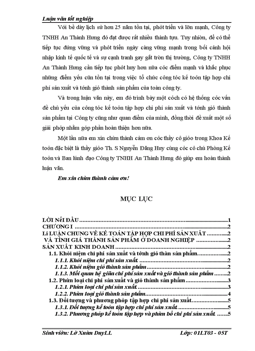 image for page Kế toán tập hợp chi phí sản xuất và tính giá thành sản phẩm tại Công ty TNHH An Thành Hưng