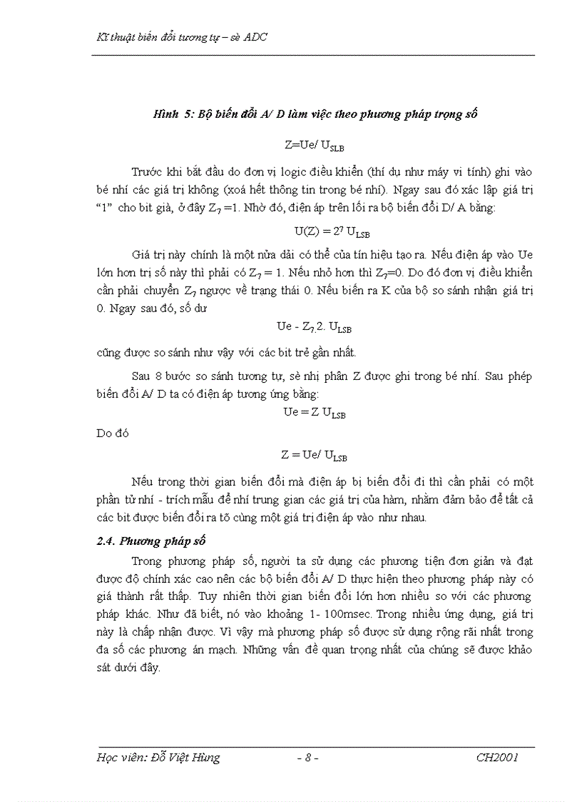 image for page Kĩ thuật biến đổi tương tự – số ADC