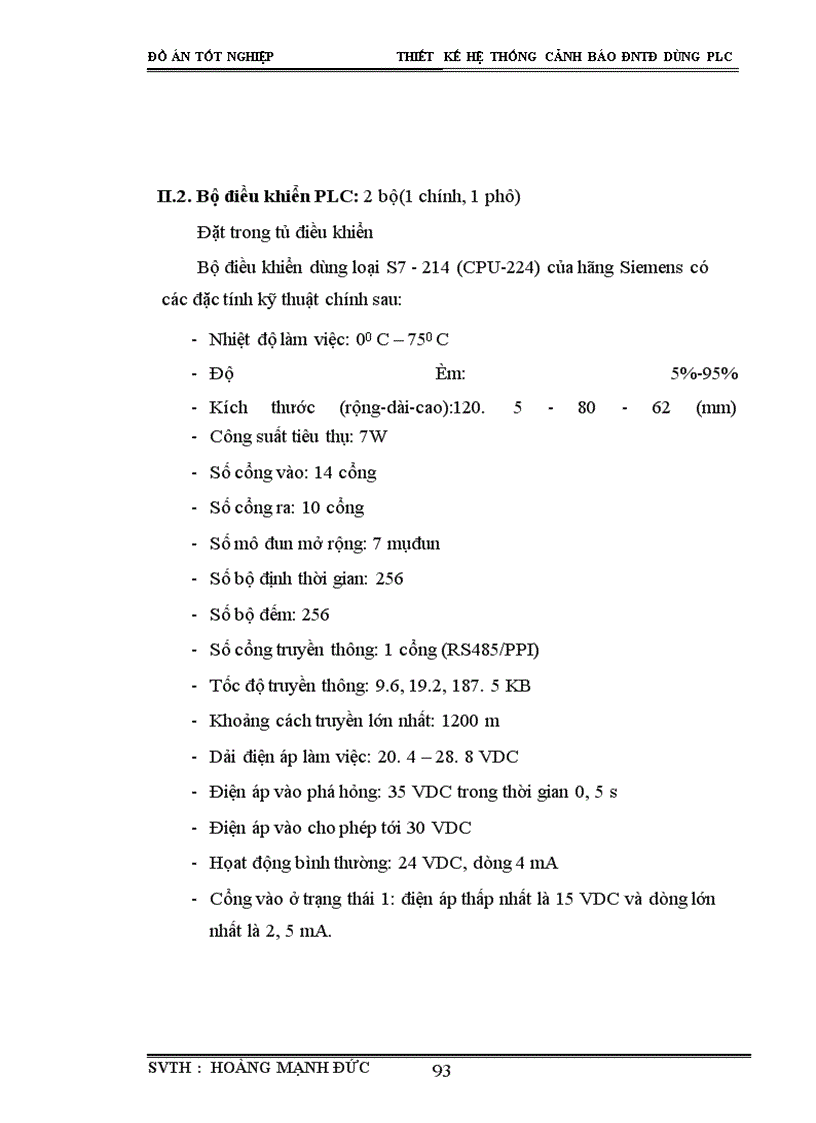 image for page Thiết kế hệ thống cảnh báo ĐNTĐ dùng PLC