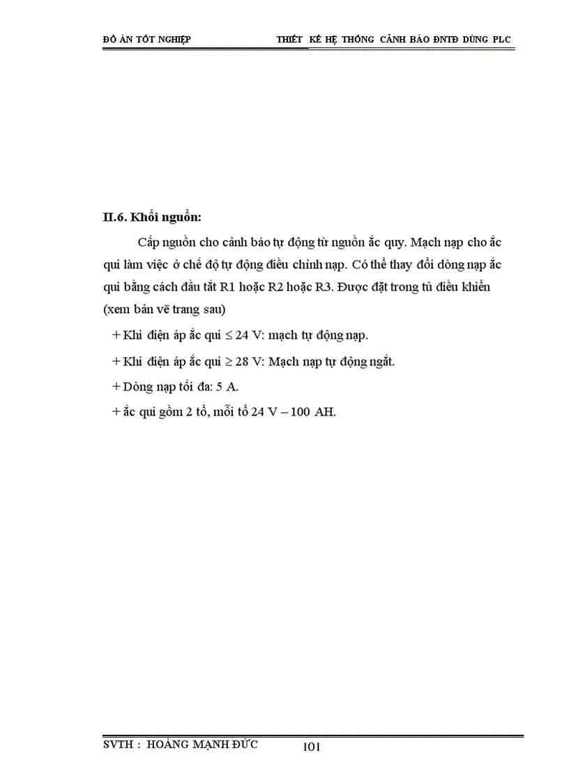 image for page Thiết kế hệ thống cảnh báo ĐNTĐ dùng PLC