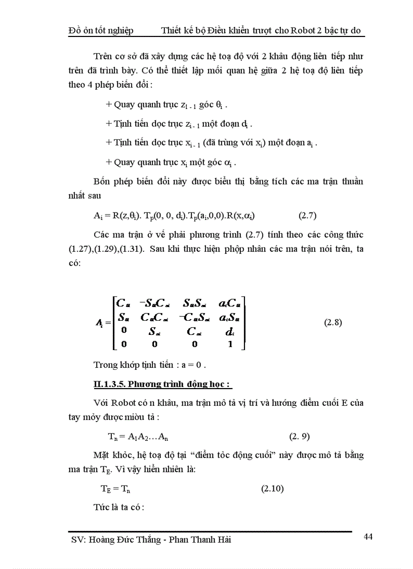 image for page Thiết kế bộ Điều khiển trượt cho tay máy Robot 2 bậc tự do và mô phỏng trên Matlab – Simulink