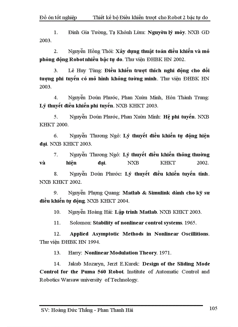 image for page Thiết kế bộ Điều khiển trượt cho tay máy Robot 2 bậc tự do và mô phỏng trên Matlab – Simulink