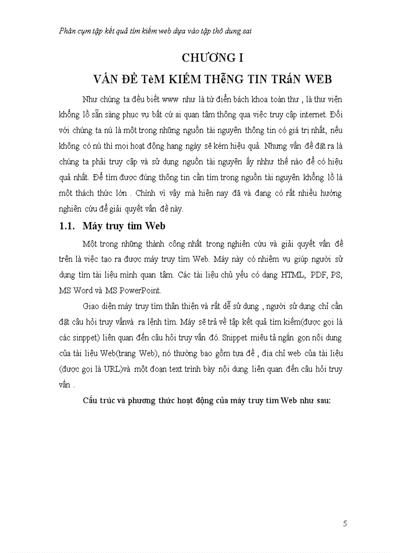 image for page Phân cụm tập kết quả tìm kiếm web dựa vào tập thô dung sai