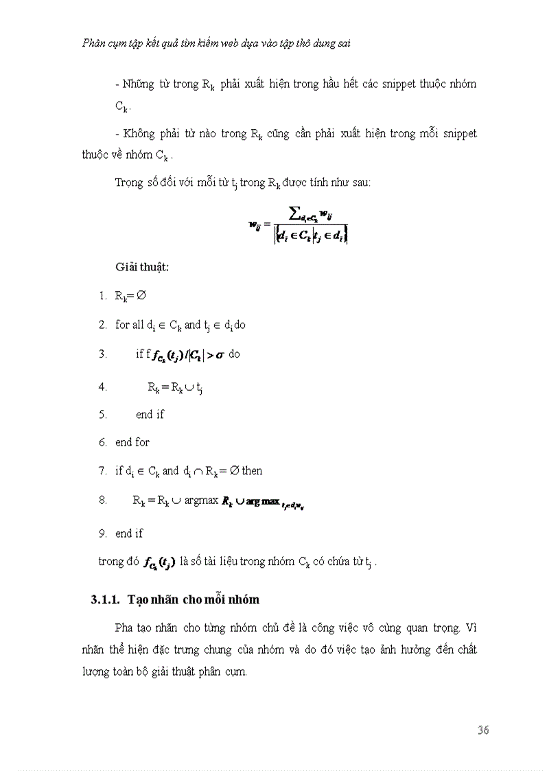 image for page Phân cụm tập kết quả tìm kiếm web dựa vào tập thô dung sai