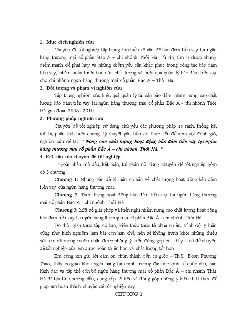 image for page Nâng cao chất lượng hoạt động bảo đảm tiền vay tại ngân hàng thương mại cổ phần Bắc Á - chi nhánh Thái Hà