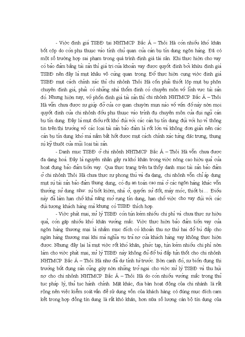 image for page Nâng cao chất lượng hoạt động bảo đảm tiền vay tại ngân hàng thương mại cổ phần Bắc Á - chi nhánh Thái Hà