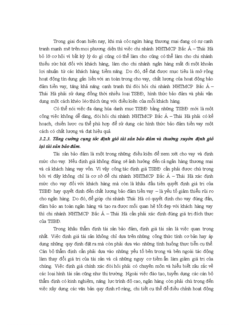 image for page Nâng cao chất lượng hoạt động bảo đảm tiền vay tại ngân hàng thương mại cổ phần Bắc Á - chi nhánh Thái Hà