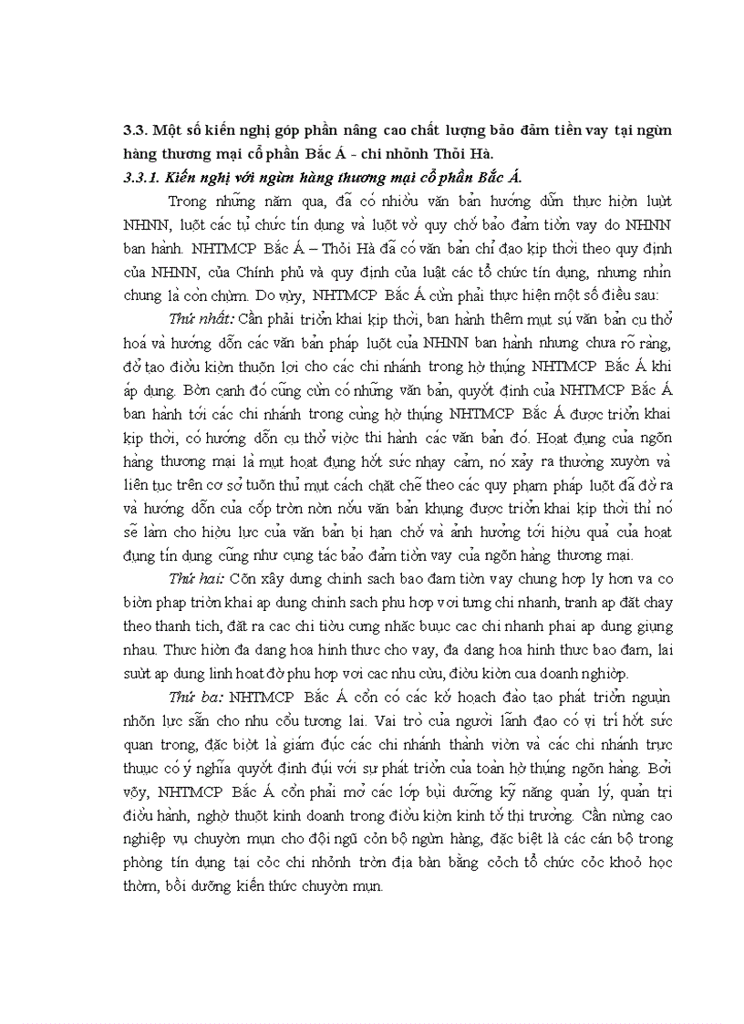 image for page Nâng cao chất lượng hoạt động bảo đảm tiền vay tại ngân hàng thương mại cổ phần Bắc Á - chi nhánh Thái Hà