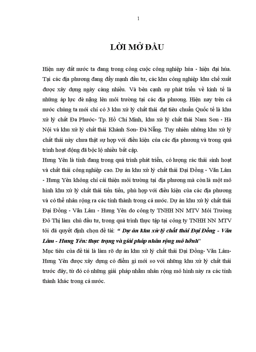 image for page Dự án khu xử lý chất thải Đại Đồng-Văn Lâm-Hưng Yên: thực trạng và giải pháp nhân rộng mô hình