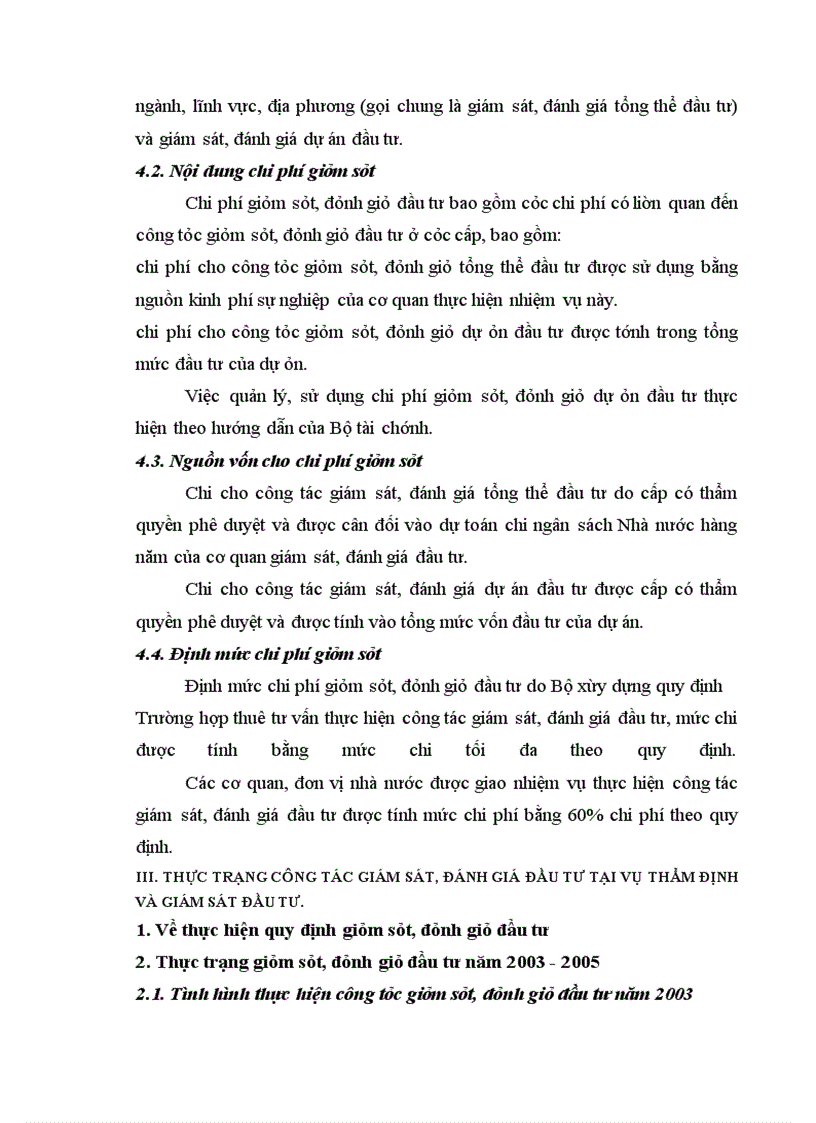 image for page Thực trạng công tác giám sát, đánh giá đầu tư đối với các dự án đầu tư tại vụ thẩm định và giám sát đầu tư