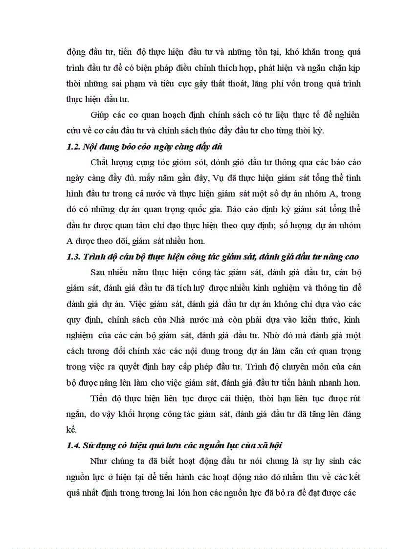 image for page Thực trạng công tác giám sát, đánh giá đầu tư đối với các dự án đầu tư tại vụ thẩm định và giám sát đầu tư