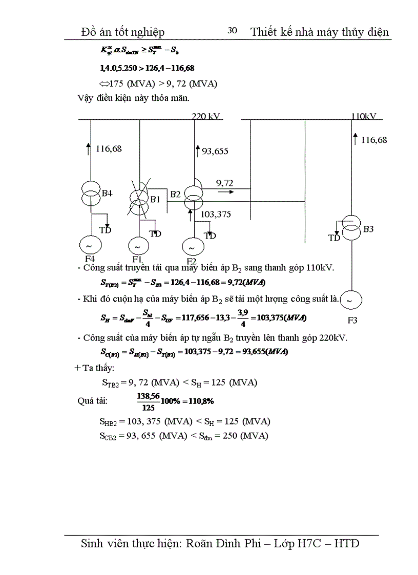 image for page Thiết kế nhà máy thủy điện công suất 4 x 100 MW, cung cấp cho phụ tải điện áp máy phát, phụ tải trung áp 110 kV, Phụ tải cao áp 220 kV.