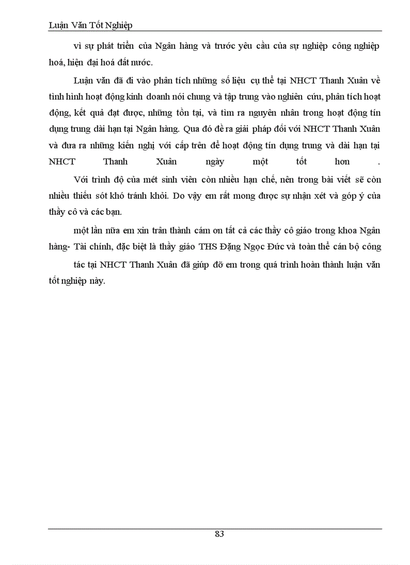 image for page Mở rông và nâng cao hiệu quả tín dụng trung và dài hạn tại chi nhánh NHCT Thanh Xuân.