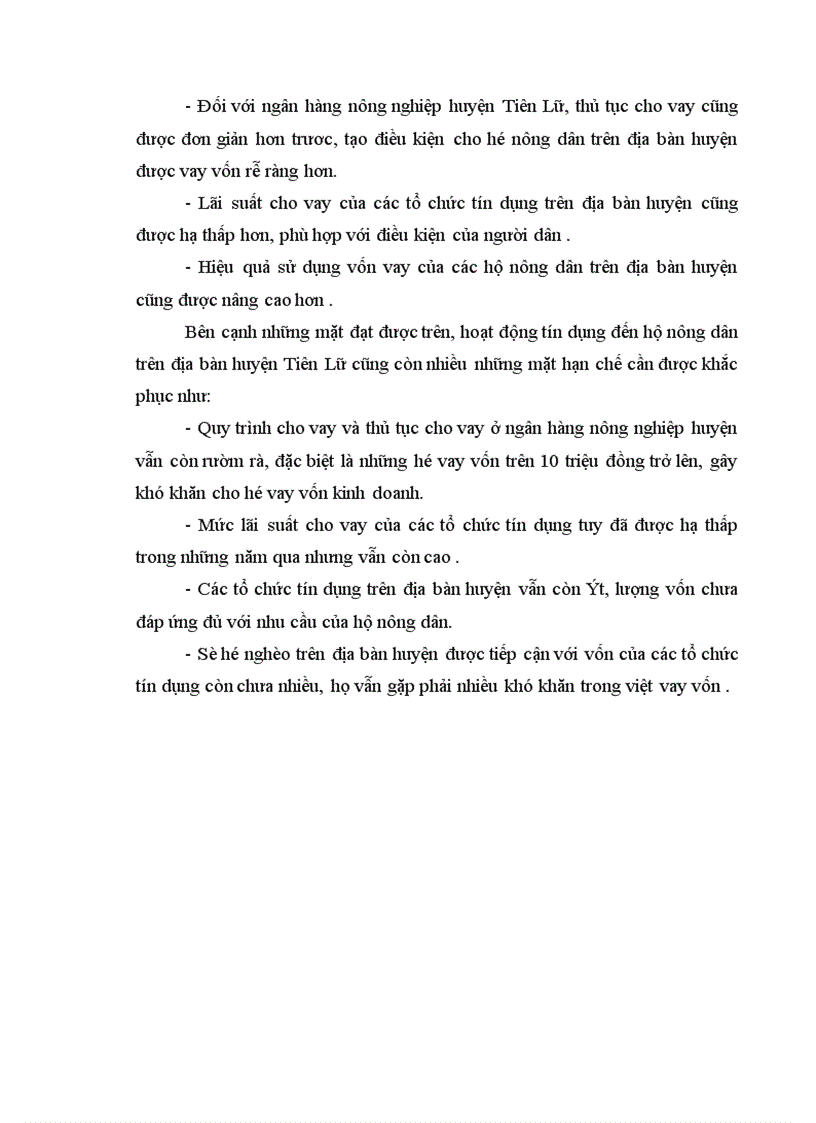 image for page Thực trạng và một số Giải pháp mở rộng tín dụng và nâng cao hiệu quả sử dụng vốn tín dụng của các hộ sản xuất ở huyện Tiên Lữ tỉnh Hưng Yên