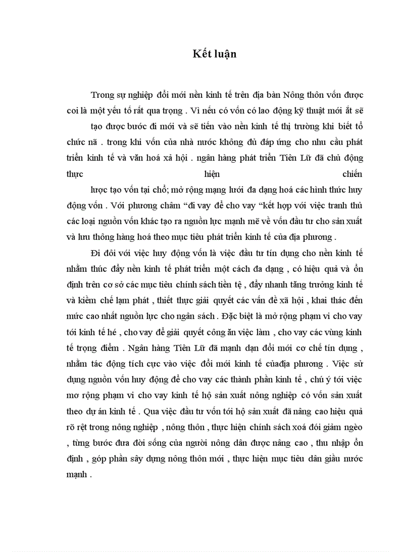 image for page Thực trạng và một số Giải pháp mở rộng tín dụng và nâng cao hiệu quả sử dụng vốn tín dụng của các hộ sản xuất ở huyện Tiên Lữ tỉnh Hưng Yên