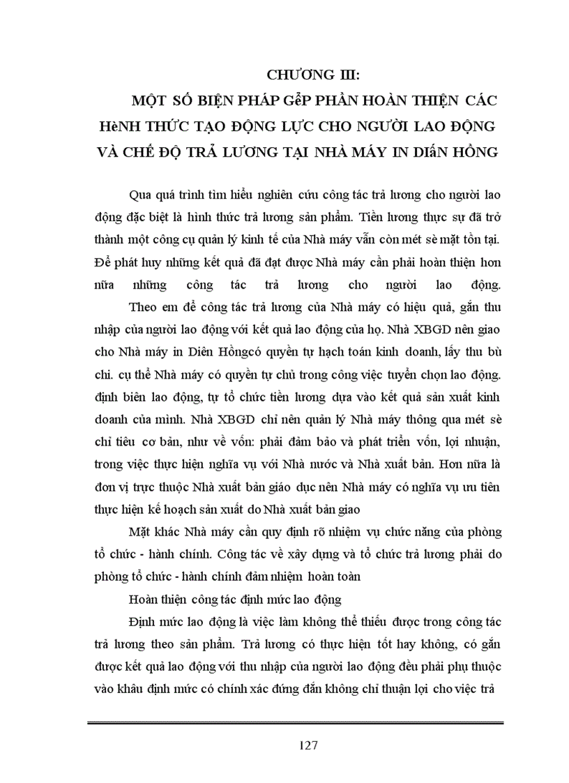 image for page Tiền lương với vấn đề tạo động lực cho người lao động tại Nhà máy in Diên Hồng