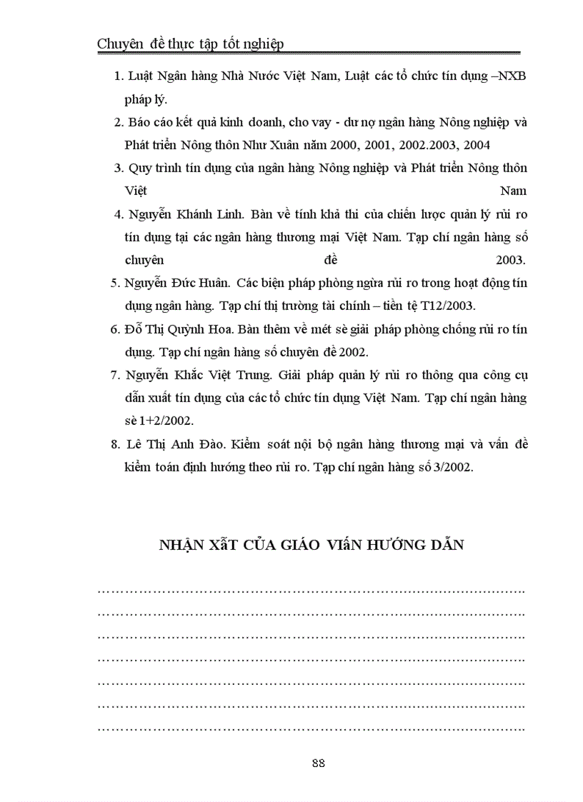 image for page Một số giải pháp tăng cường quản lý rủi ro tín dụng ở ngân hàng Nông nghiệp và Phát triển Nông thôn Như Xuân