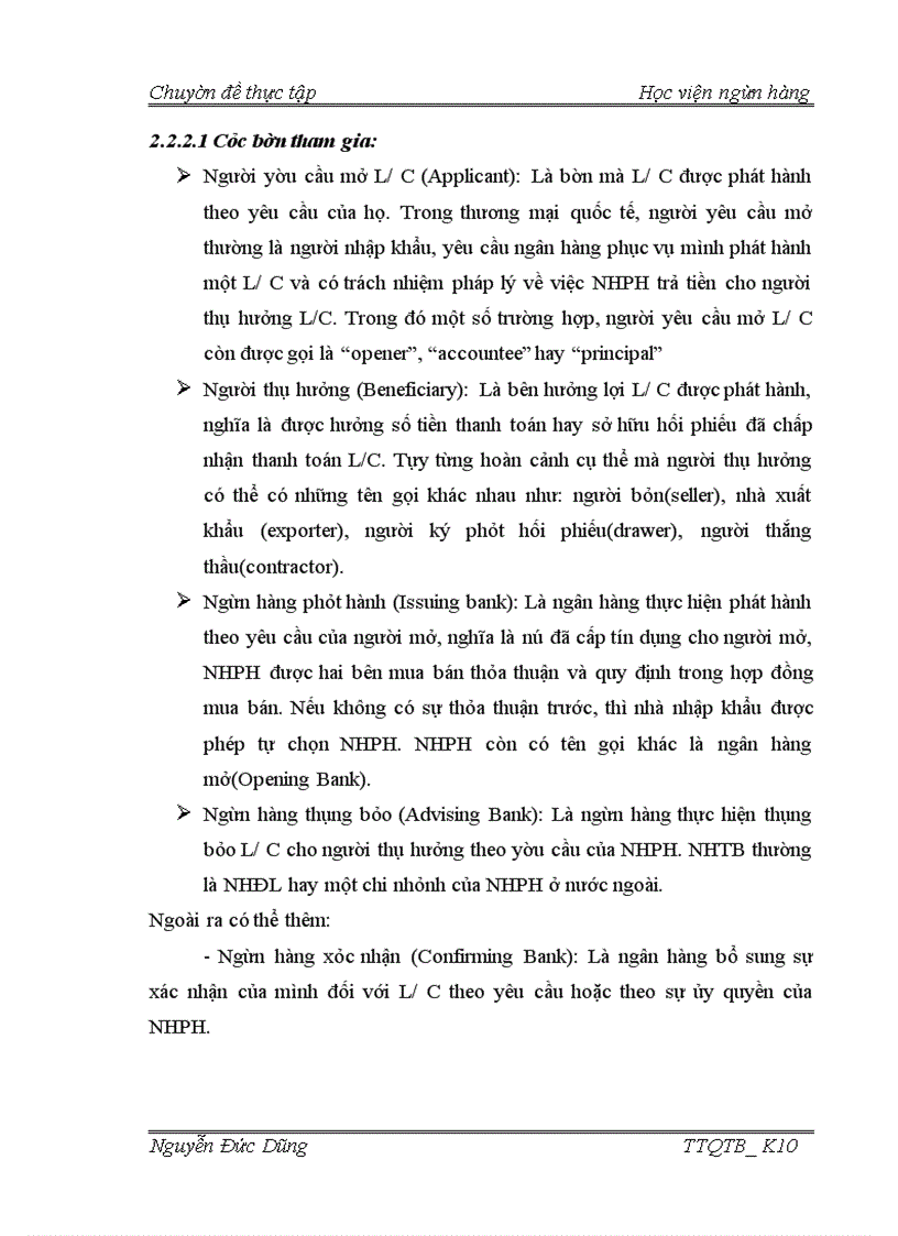 image for page Phương hướng và giải pháp hoàn thiện quy trình kỹ thuật nghiệp vụ phát hành và thanh toán l/c tại lvb