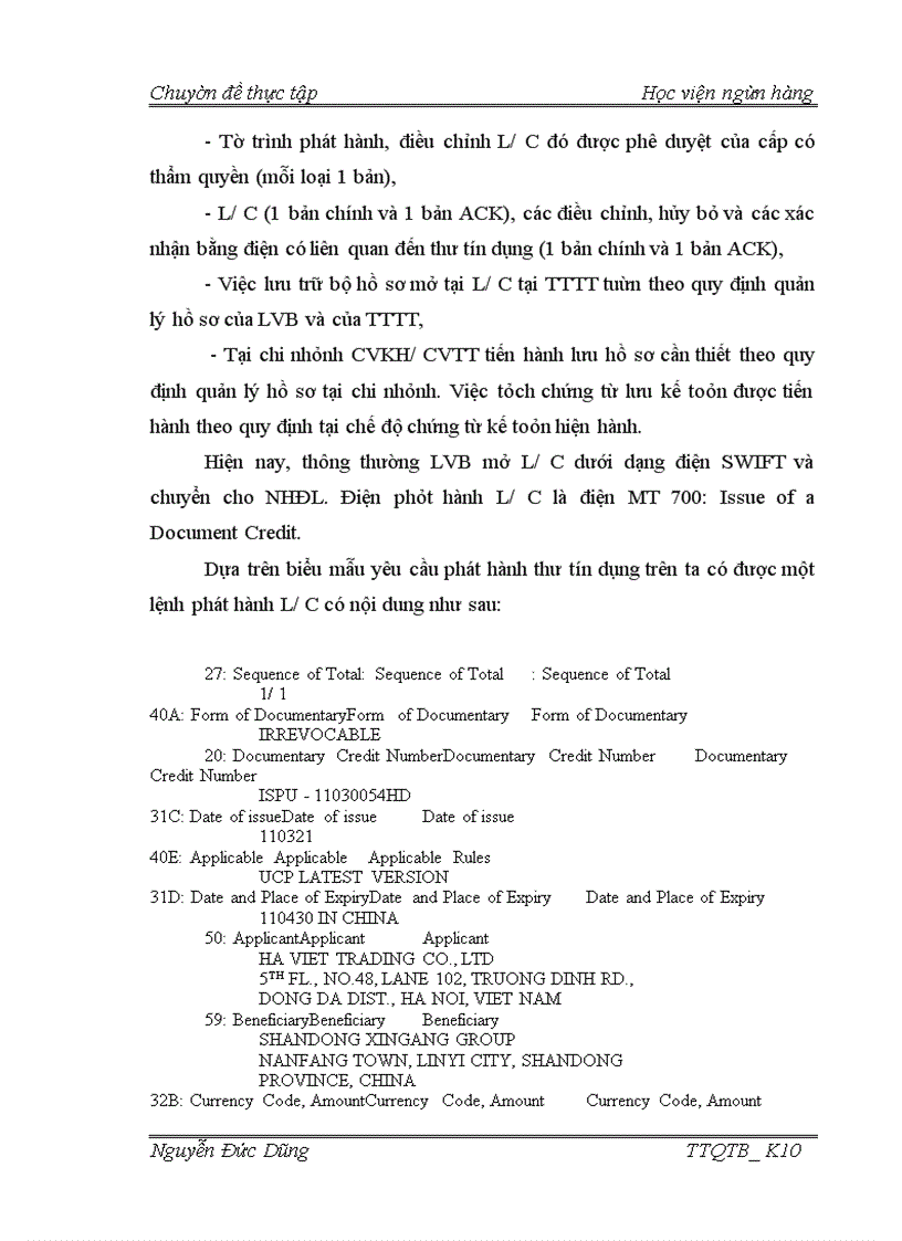 image for page Phương hướng và giải pháp hoàn thiện quy trình kỹ thuật nghiệp vụ phát hành và thanh toán l/c tại lvb